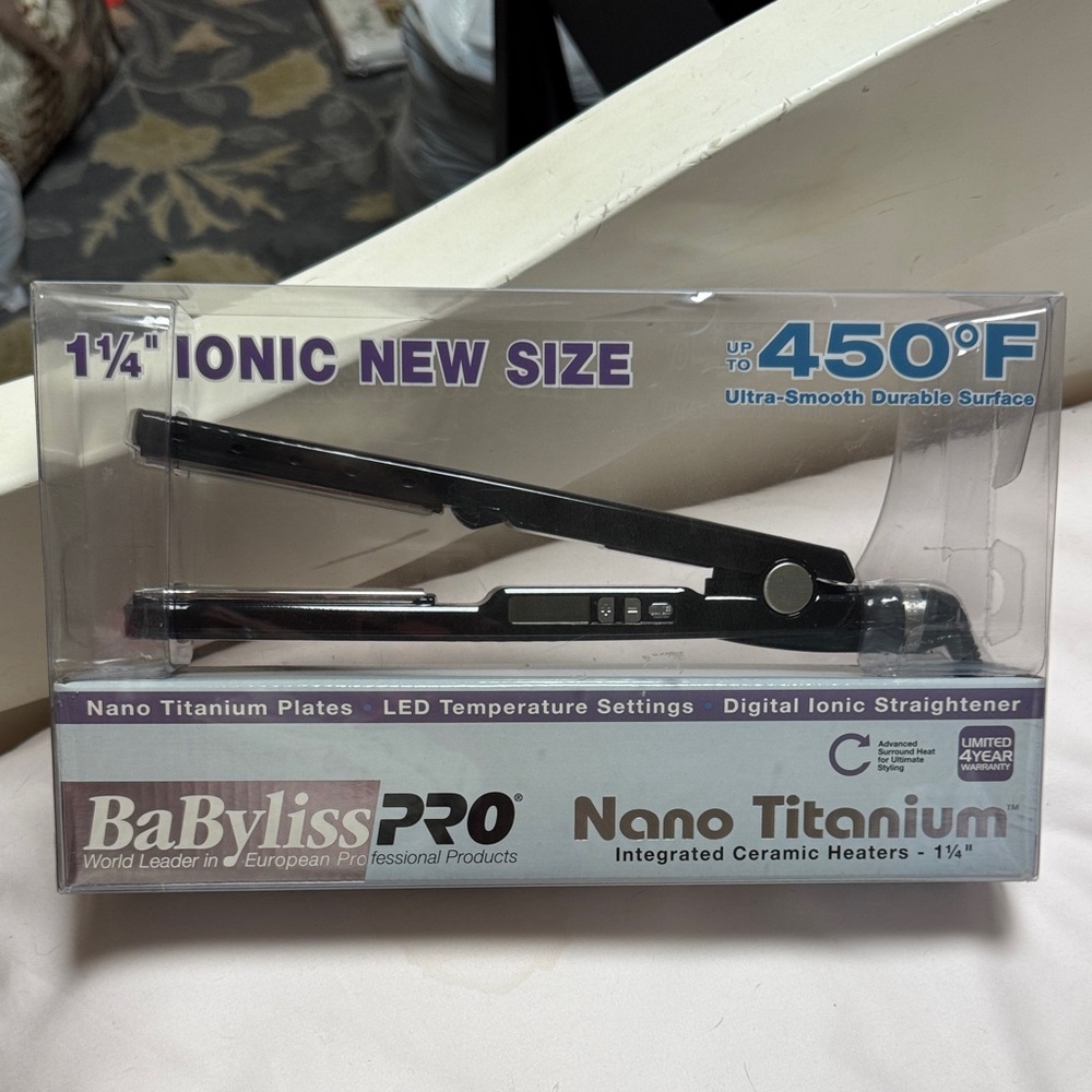BaBylissPRO Nano Titanium Hair Straightener 1.25 inch BRAND NEW